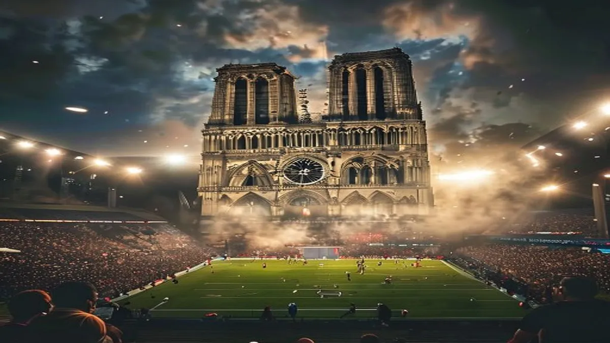 Notre Dame football team in action