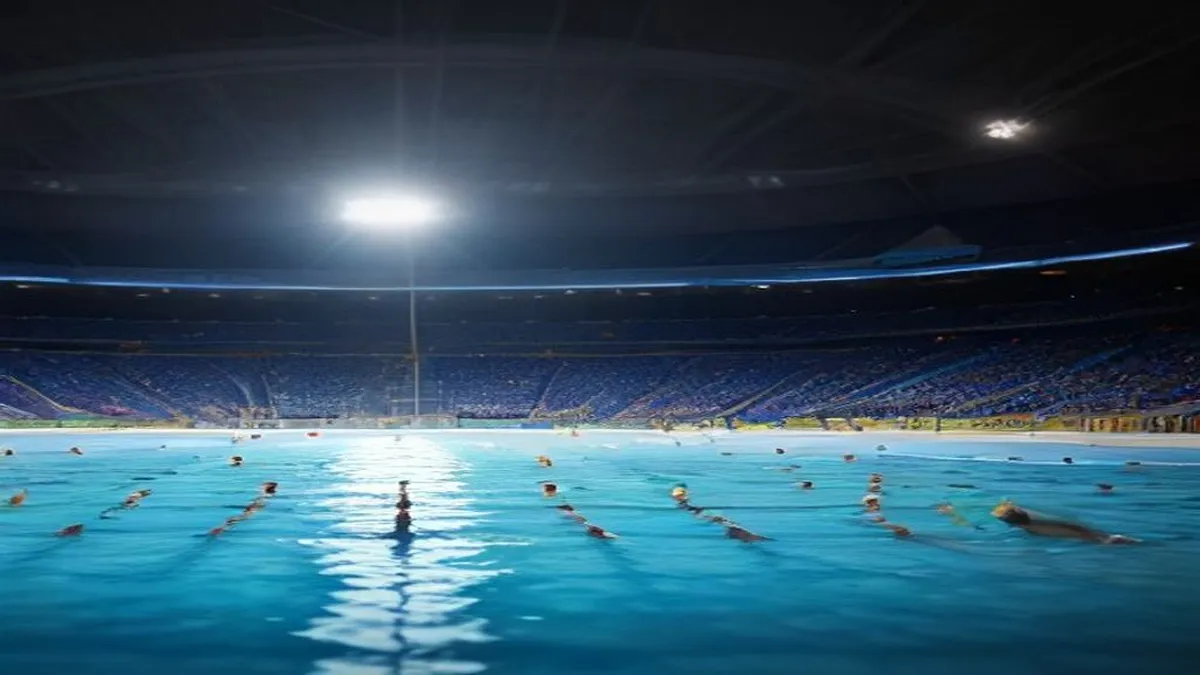 Water polo players in action