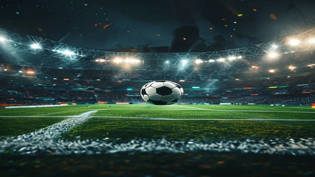 2026 World Cup logo with a football in the background