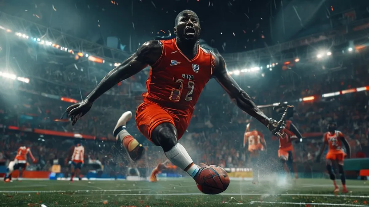 Joel Embiid in action during a 76ers game