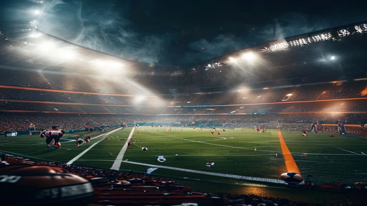A photo of a college football stadium with a packed crowd