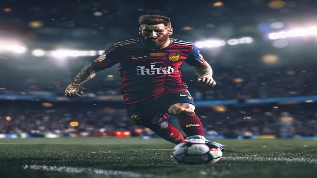 Lionel Messi celebrating his historic goal against Austria