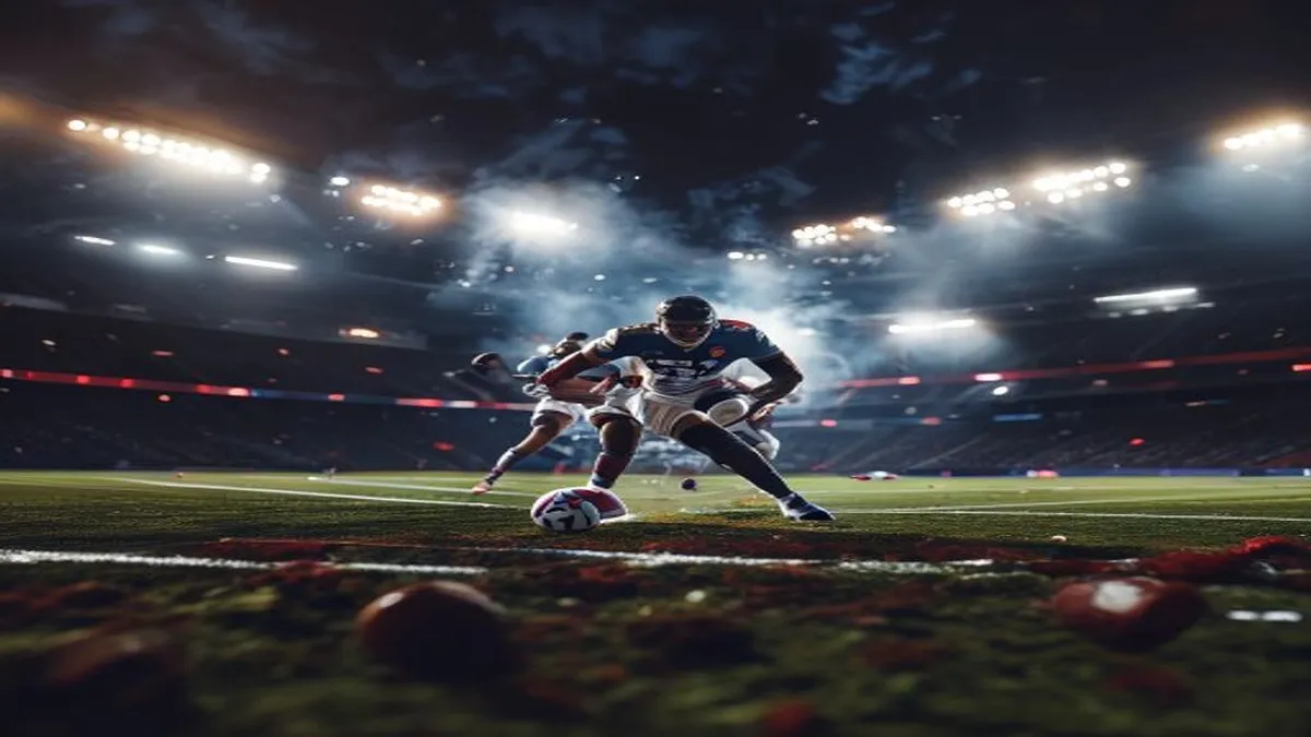 College football players on the field
