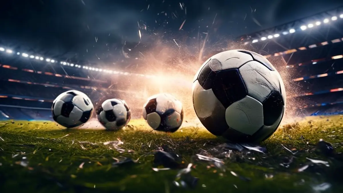 Champions League trophy with Premier League team flags