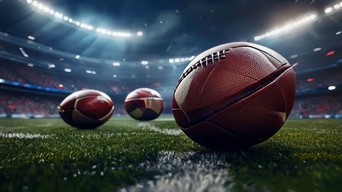 Championship football match in action