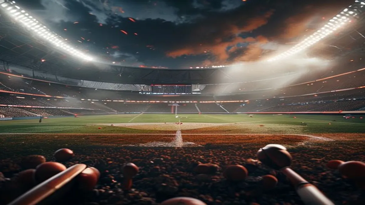 Chicago Cubs logo with a baseball bat and ball