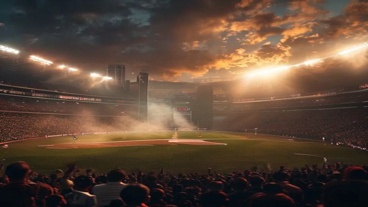 Chicago Cubs logo and players in action