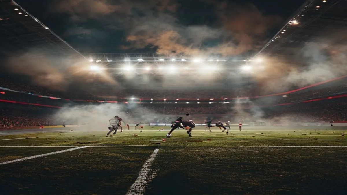 Texas football team celebrating a win