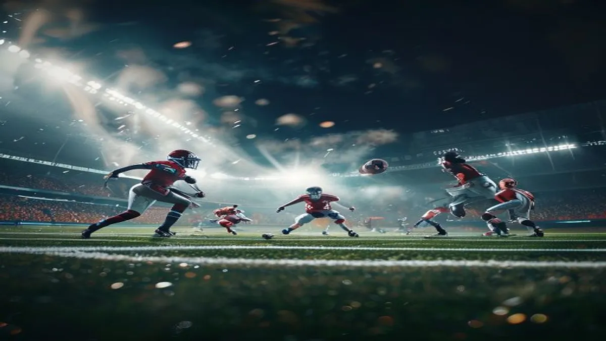 College football players in action