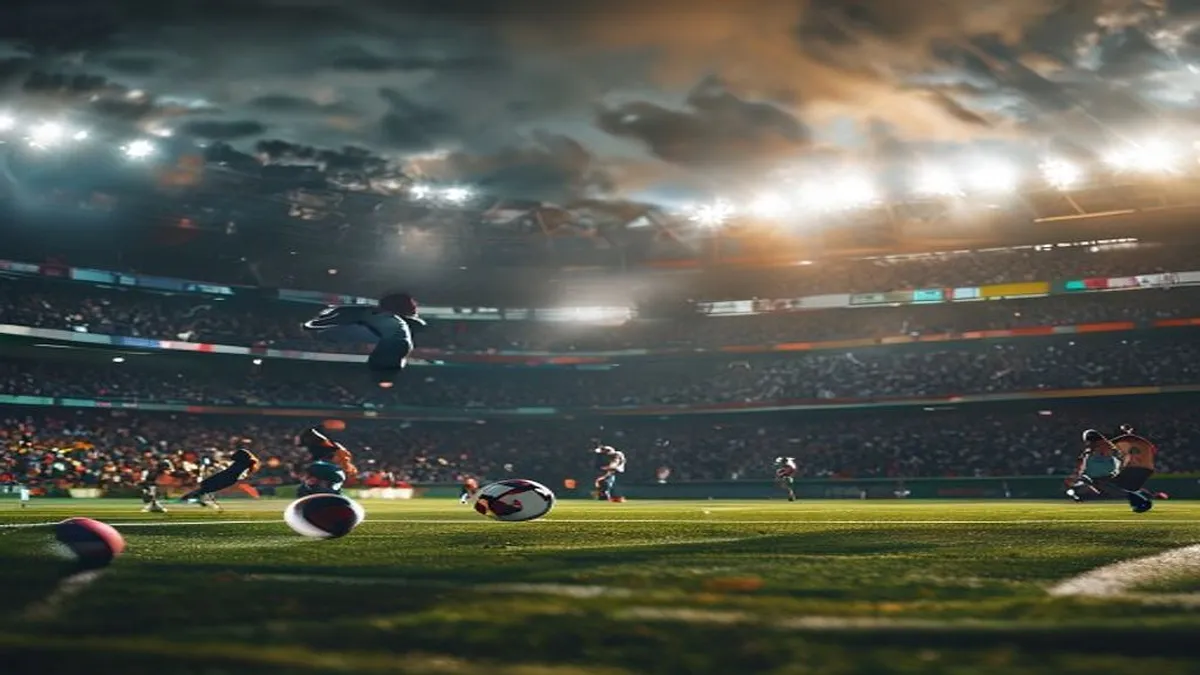 College athletes in action on the field