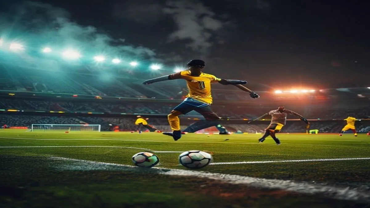 Colombia and DR Congo players in action during a match