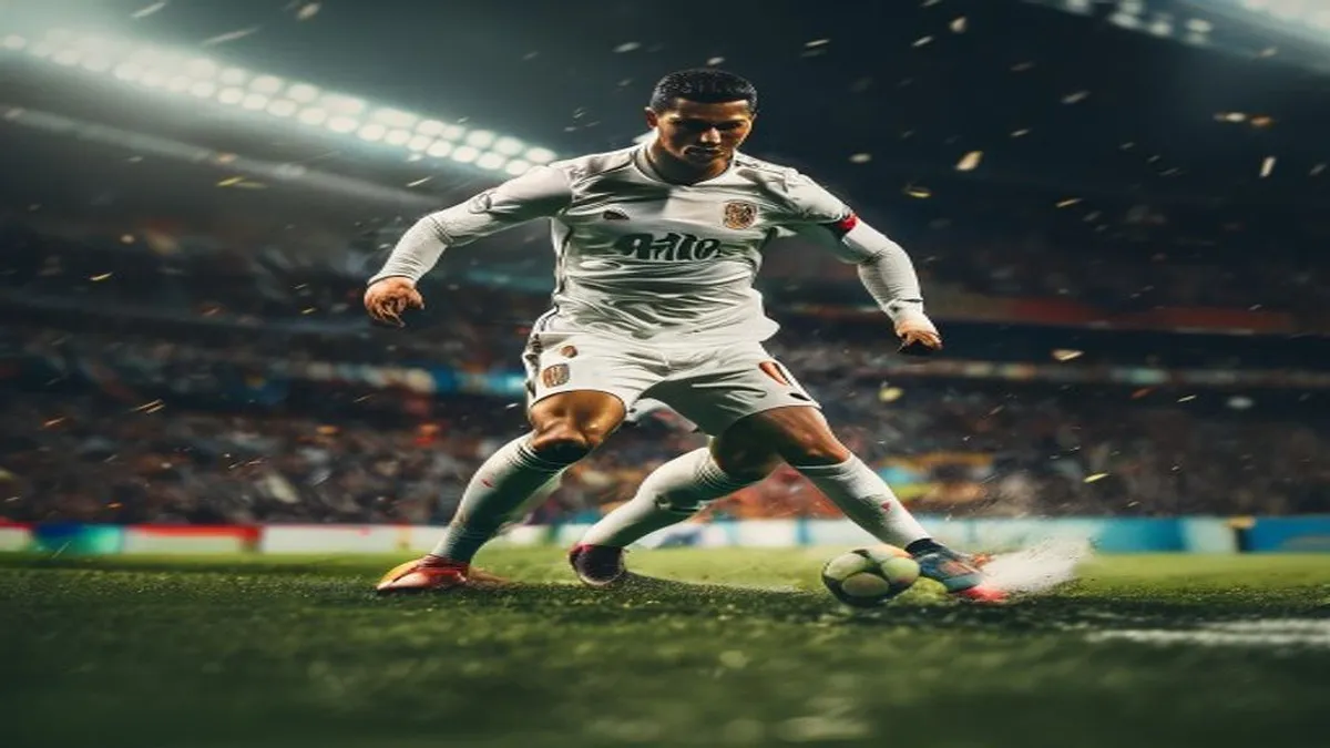 Cristiano Ronaldo in action for Portugal