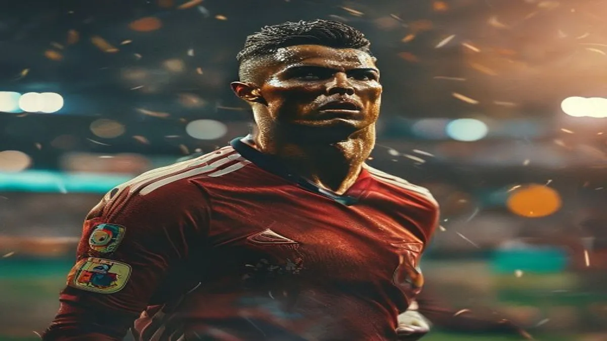 Cristiano Ronaldo in action for Portugal during the World Cup