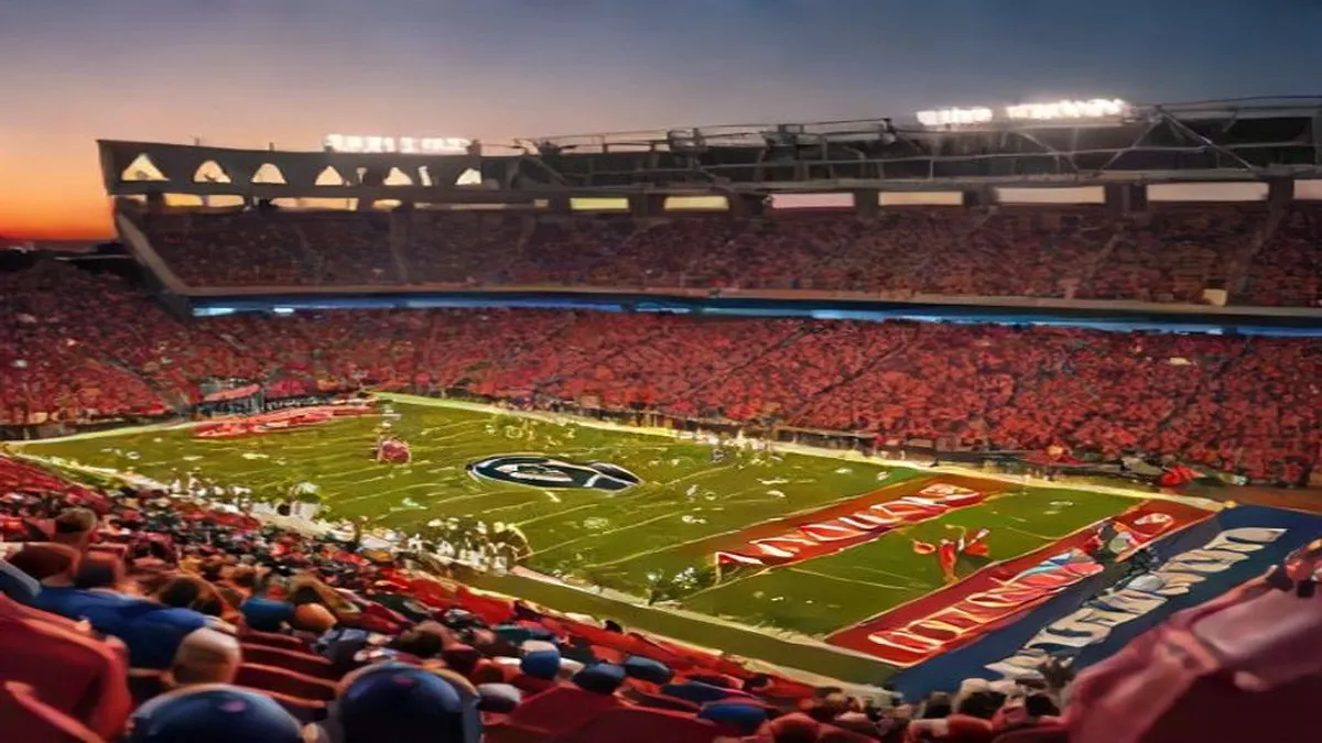 Dayton Flyers logo with a basketball player in the background