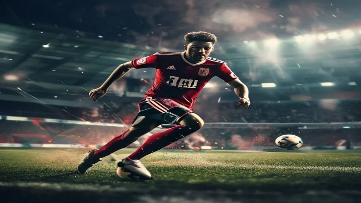 Fantasy football players on the field