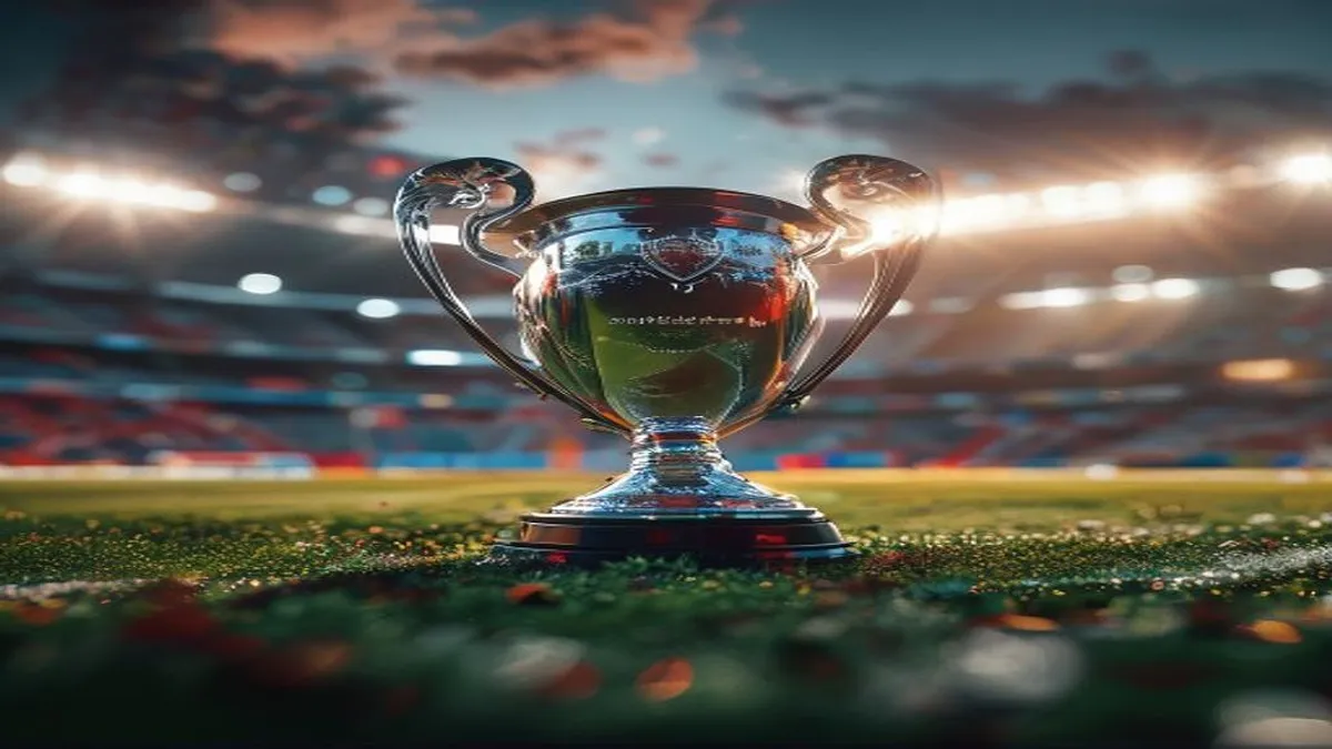 EFL Trophy logo on a football pitch