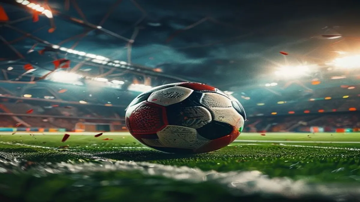 Football players in action