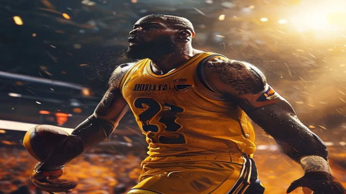 LeBron James in action on the court