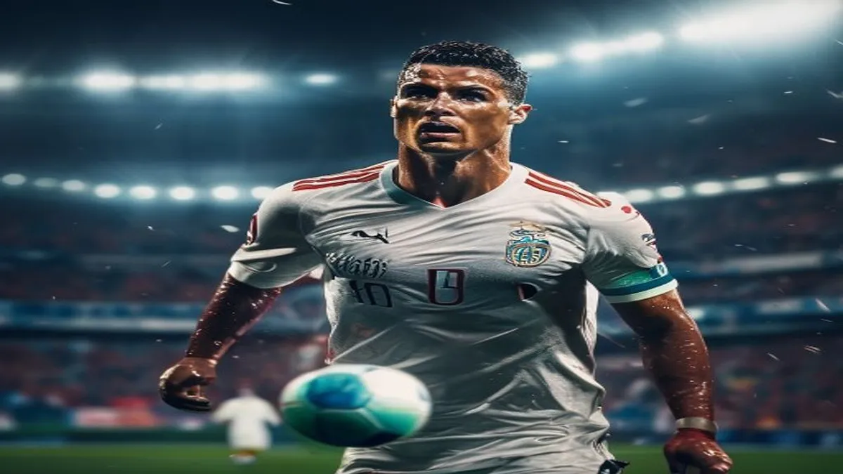Cristiano Ronaldo celebrating his goal in the World Cup