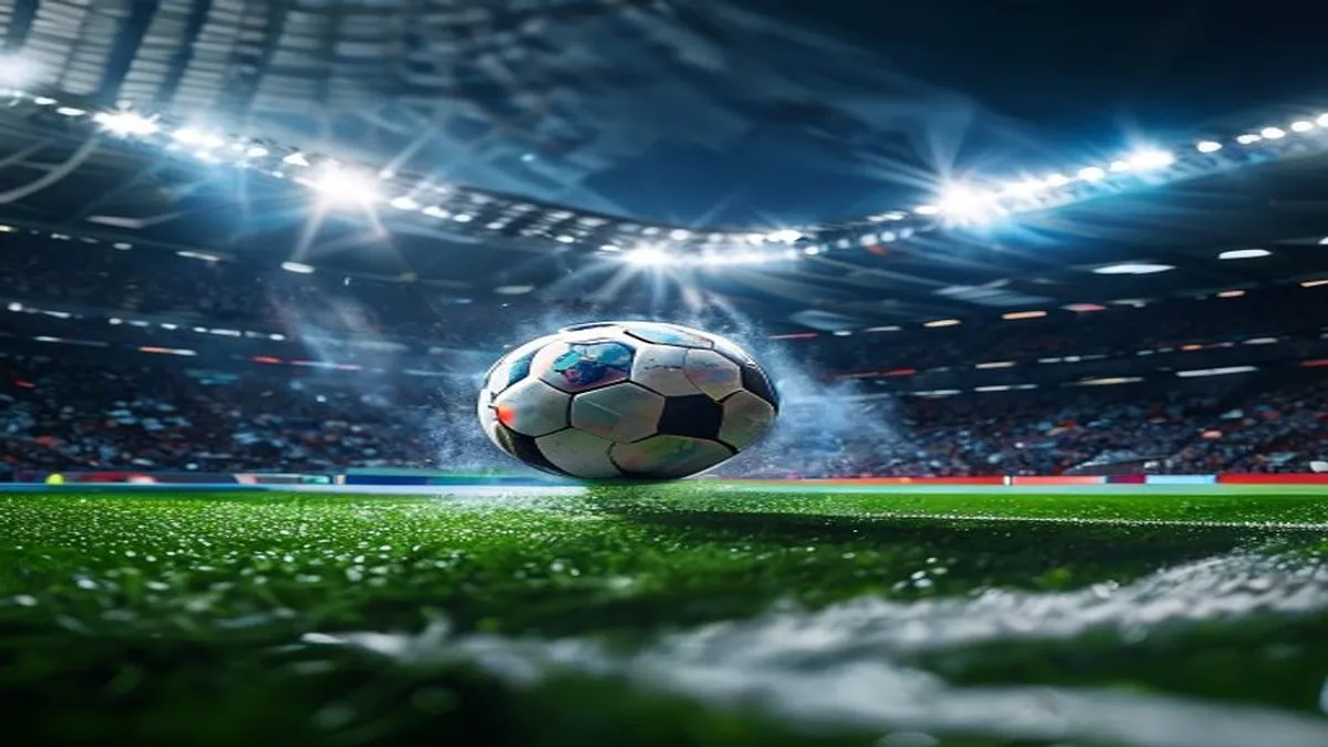A dramatic illustration of the Spanish and French national team crests facing off