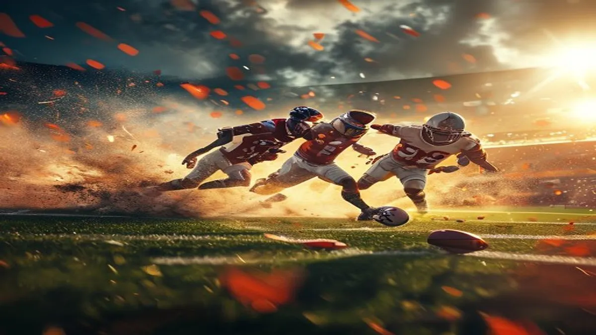 Flag football players in action