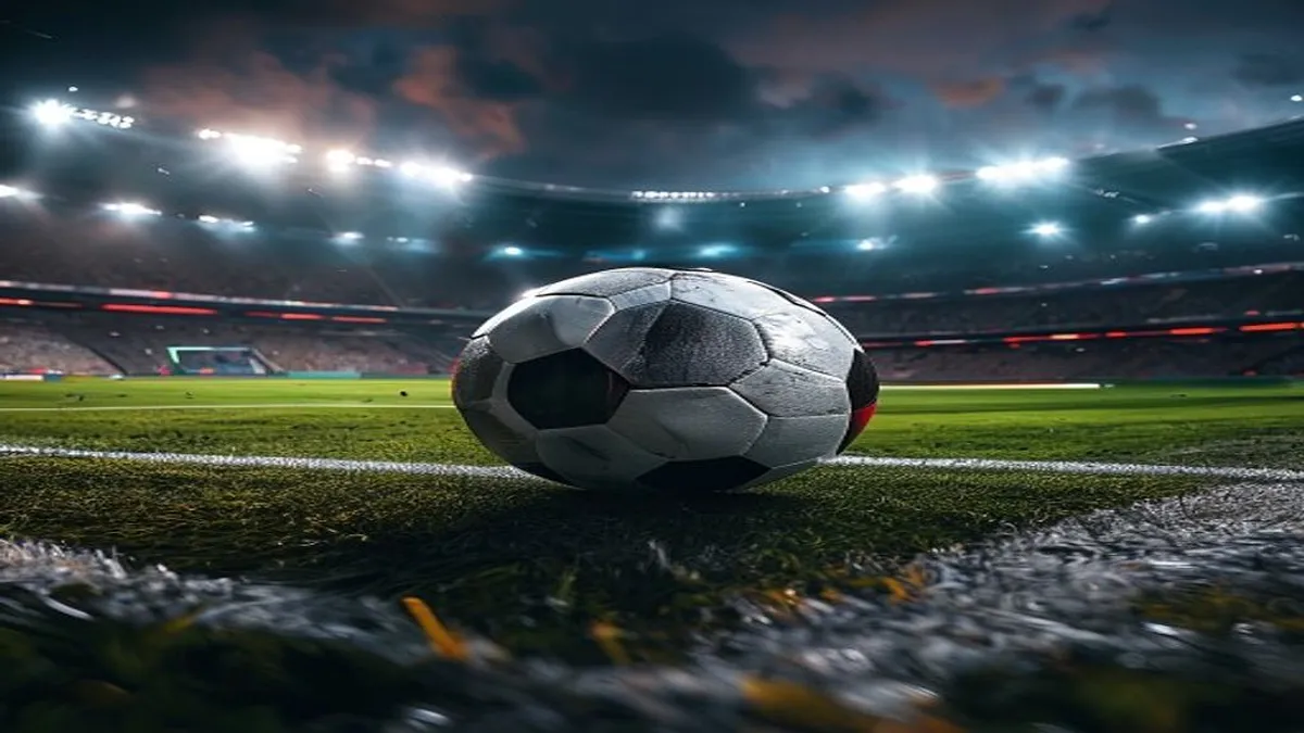 Soccer players competing in the World Cup