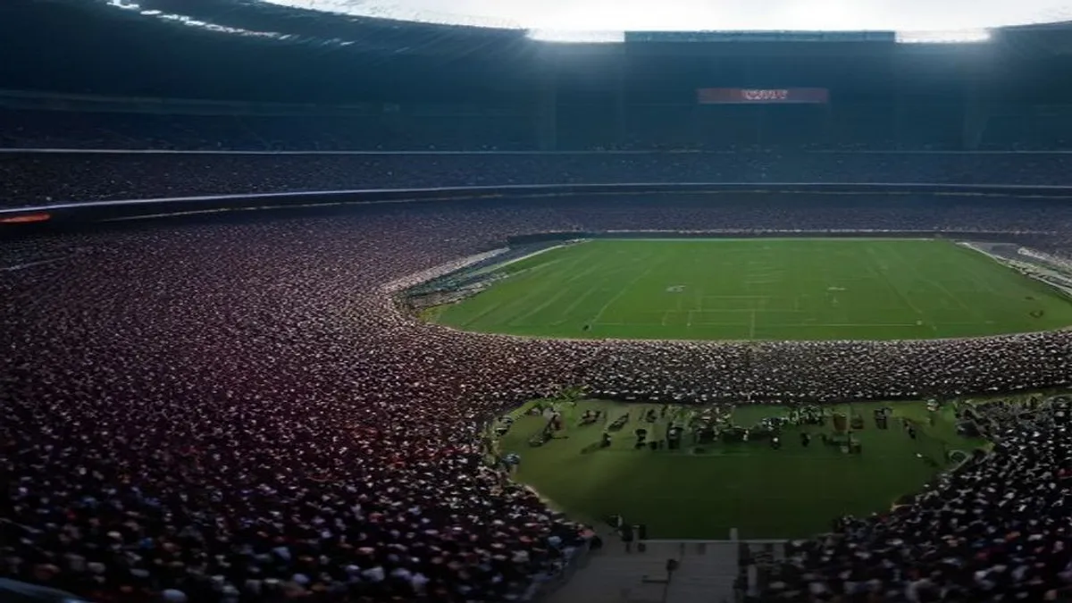 Empty college stadium highlighting the crisis in college sports