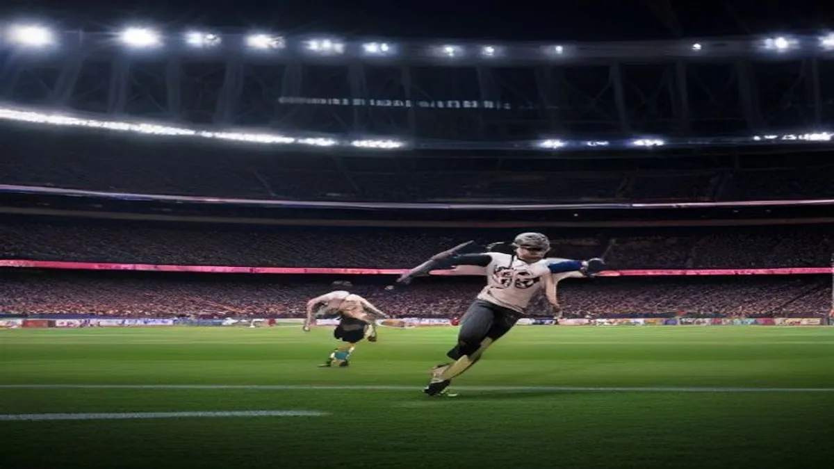 Image of Bezos with a football stadium in the background