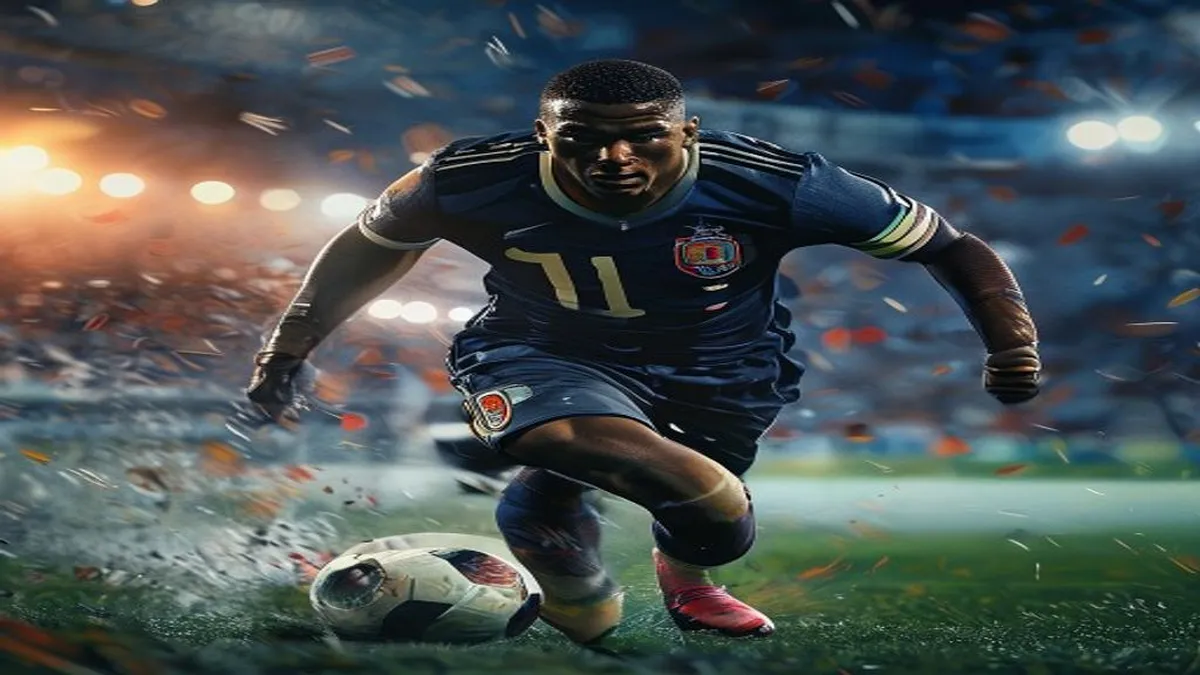 Kylian Mbappe celebrates a goal