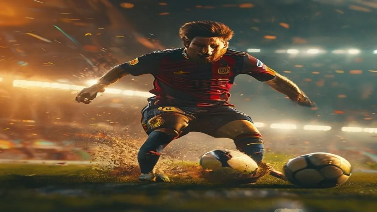 Lionel Messi celebrating a goal