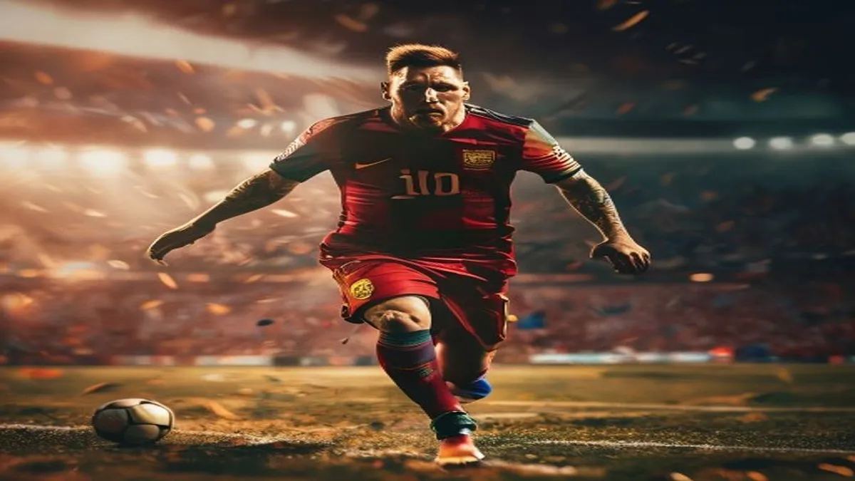 Lionel Messi in action for Argentina