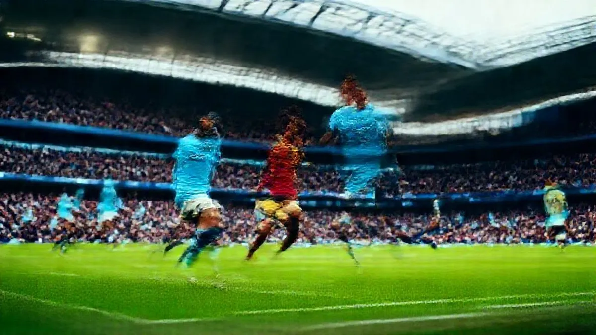 Manchester City players celebrating a goal against Fulham