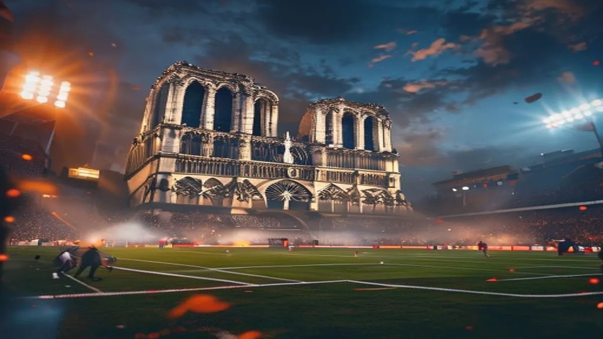 Notre Dame football team in action