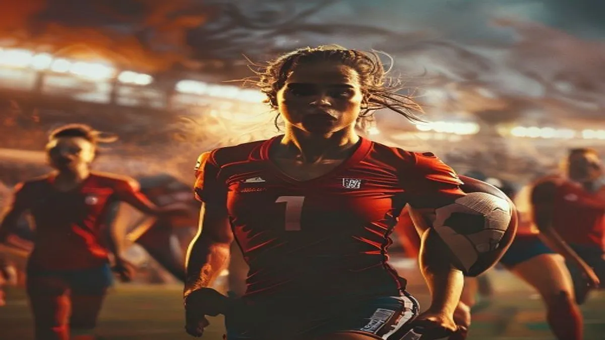 Female athletes in action, with a focus on respectful camera coverage