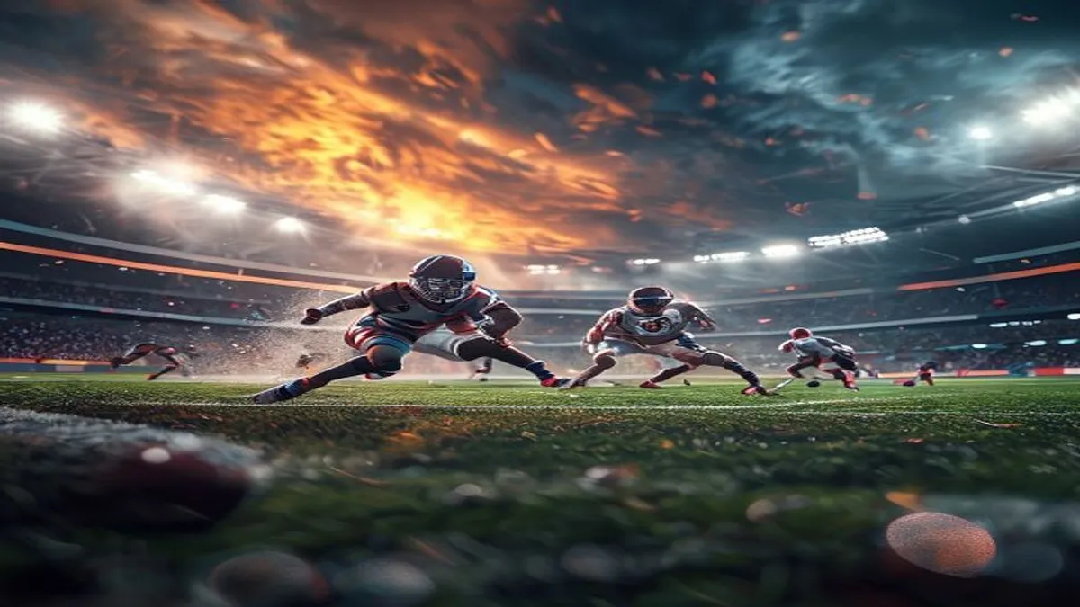 NFL teams on the field