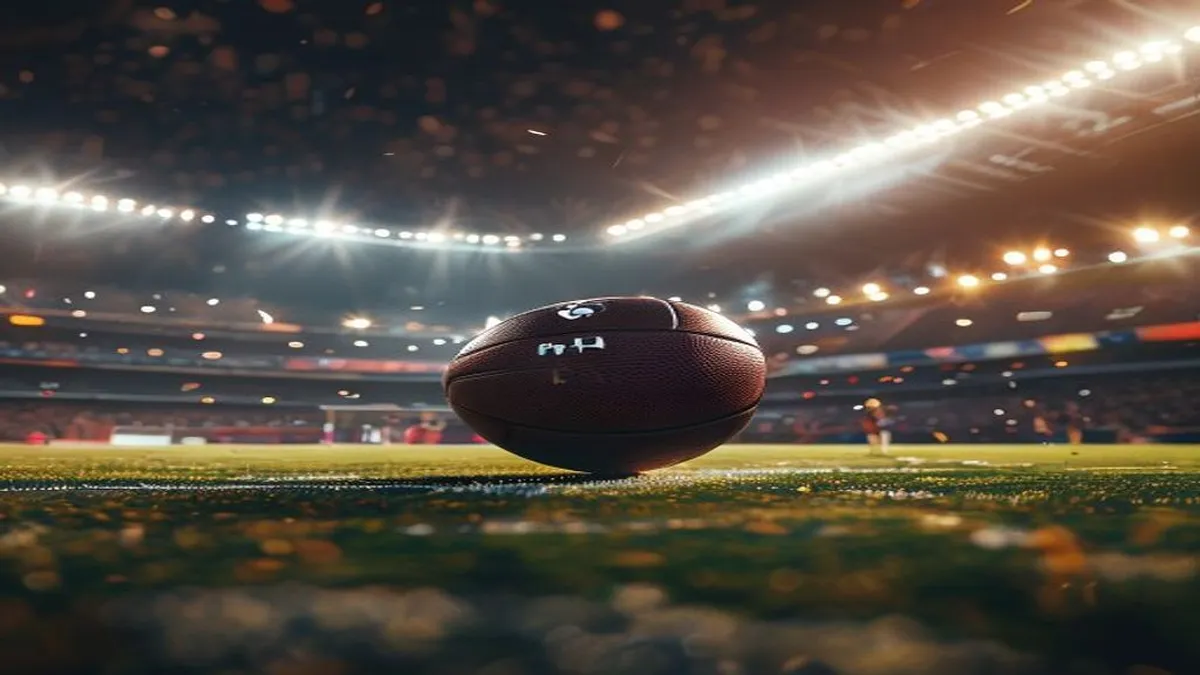 ESPN logo with a subtle background of a sports stadium