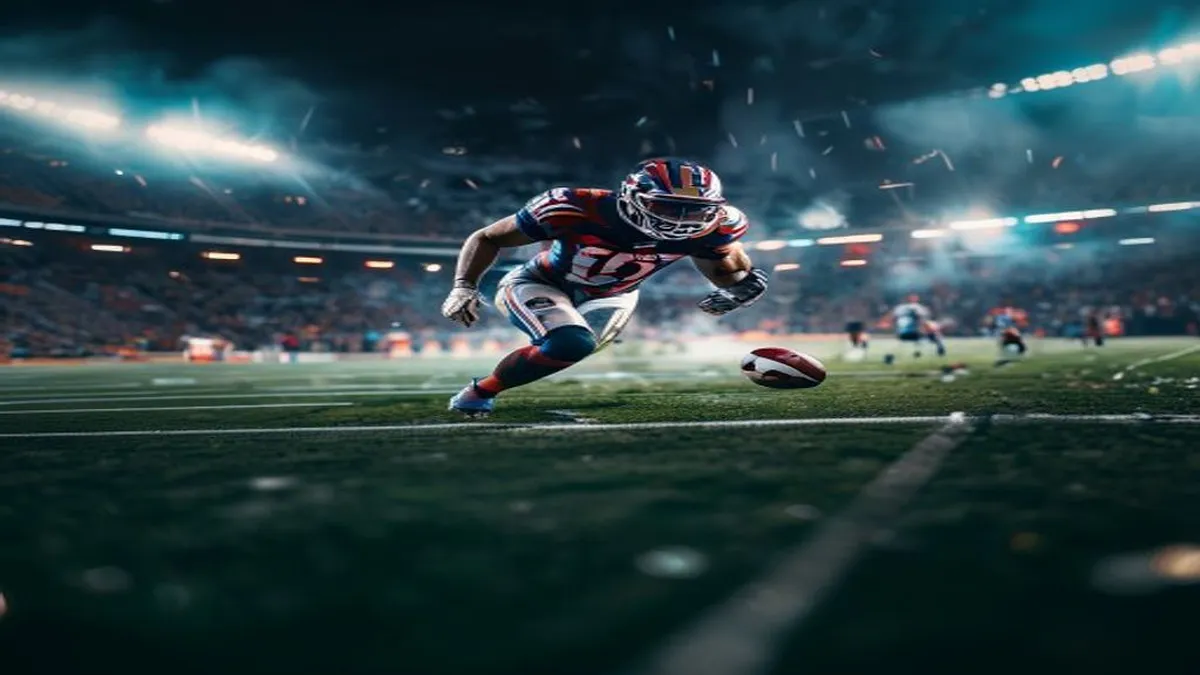 Panthers logo on a football field