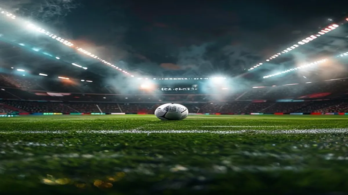 BBC Sport logo on a football stadium background