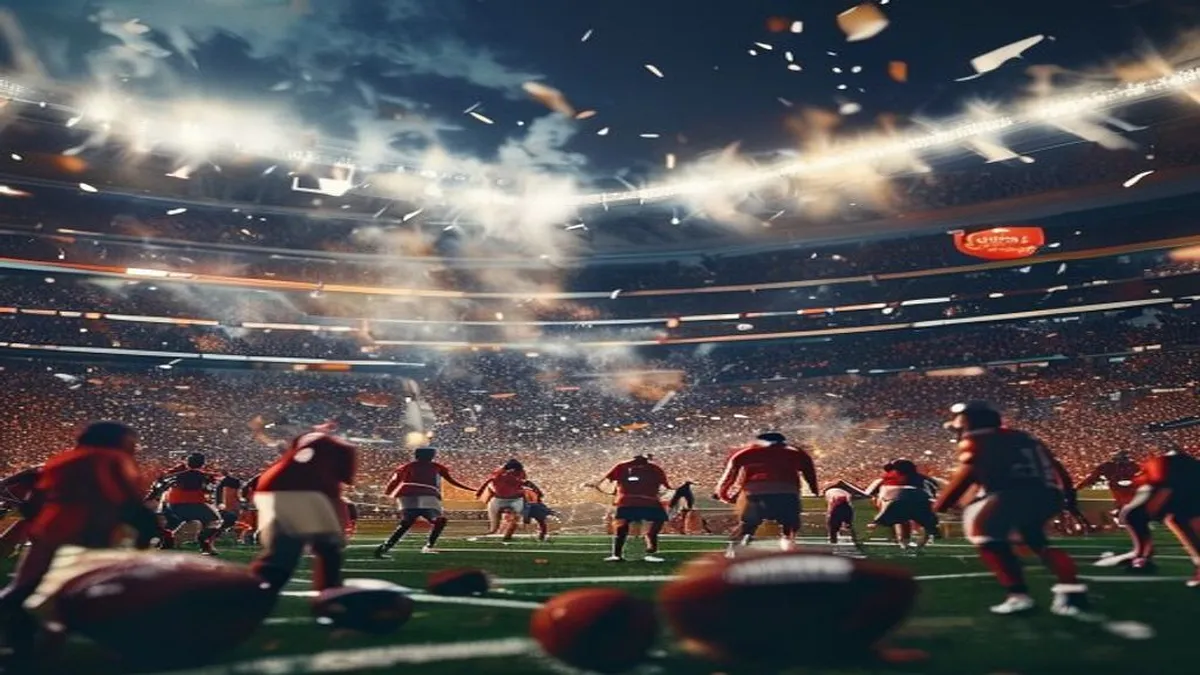 College football players in action
