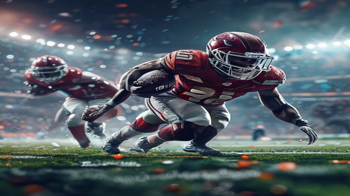 A photo of a quarterback in action