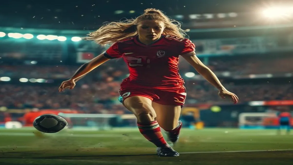Sophie Cunningham speaking to high school athletes