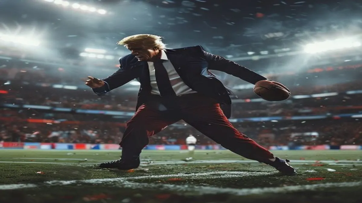 Donald Trump at a sporting event