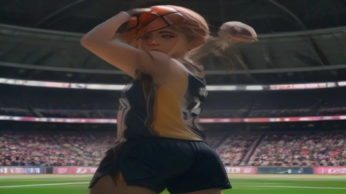 WNBA logo on a basketball court