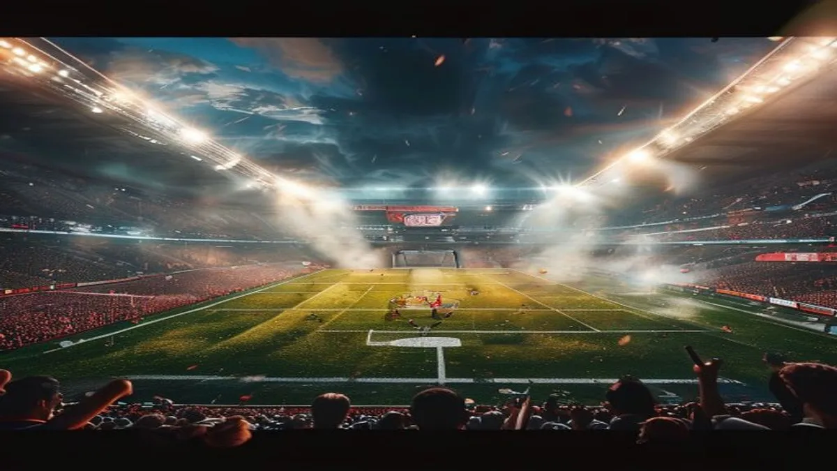 Big Ten logo on a football field