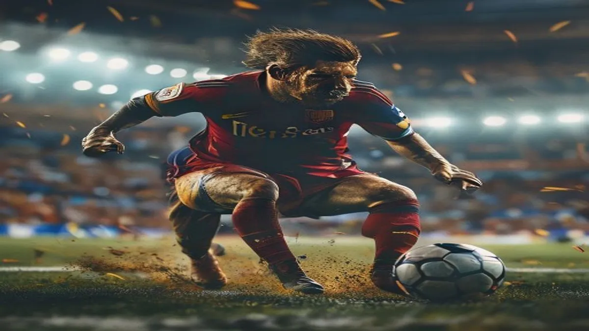 Lionel Messi in action during the World Cup