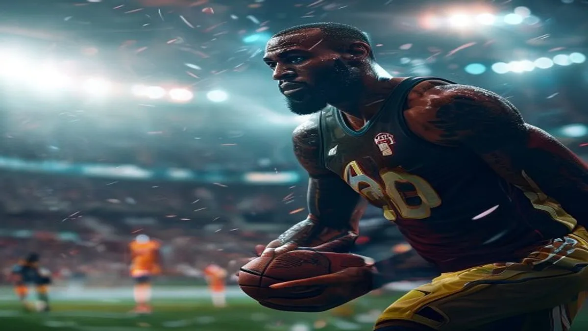 LeBron James in action on the court