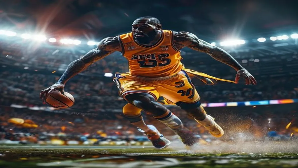 LeBron James in action for the Los Angeles Lakers