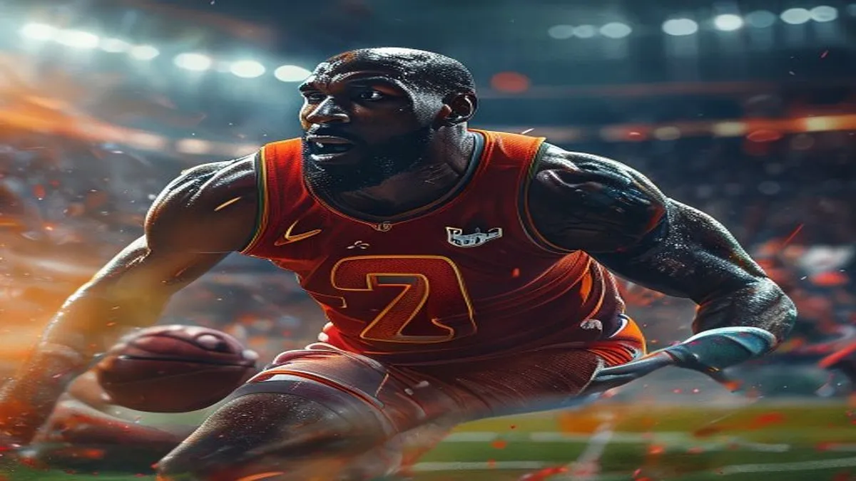 LeBron James in action on the court