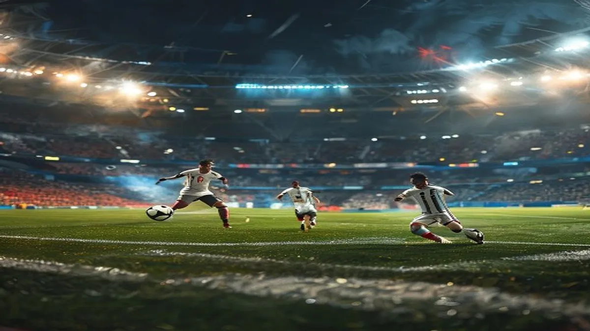 England and Argentina football teams facing off in a World Cup match