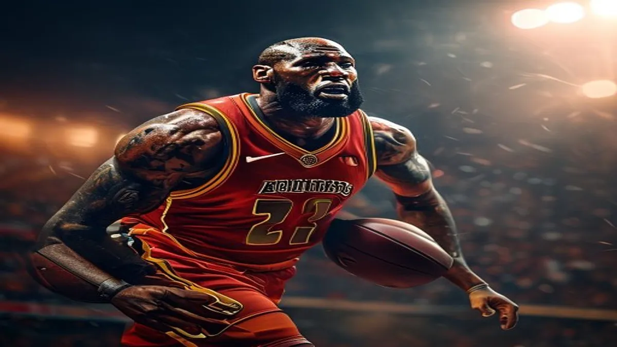 LeBron James in action on the court